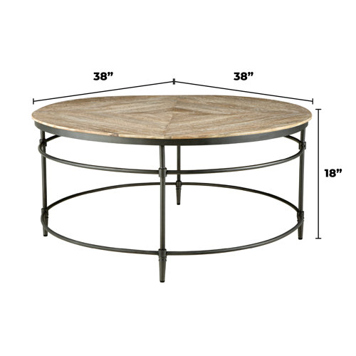 Trent Austin Design® Rainville 38" Mango Solid Wood And Metal Round Coffee Table Wayfair